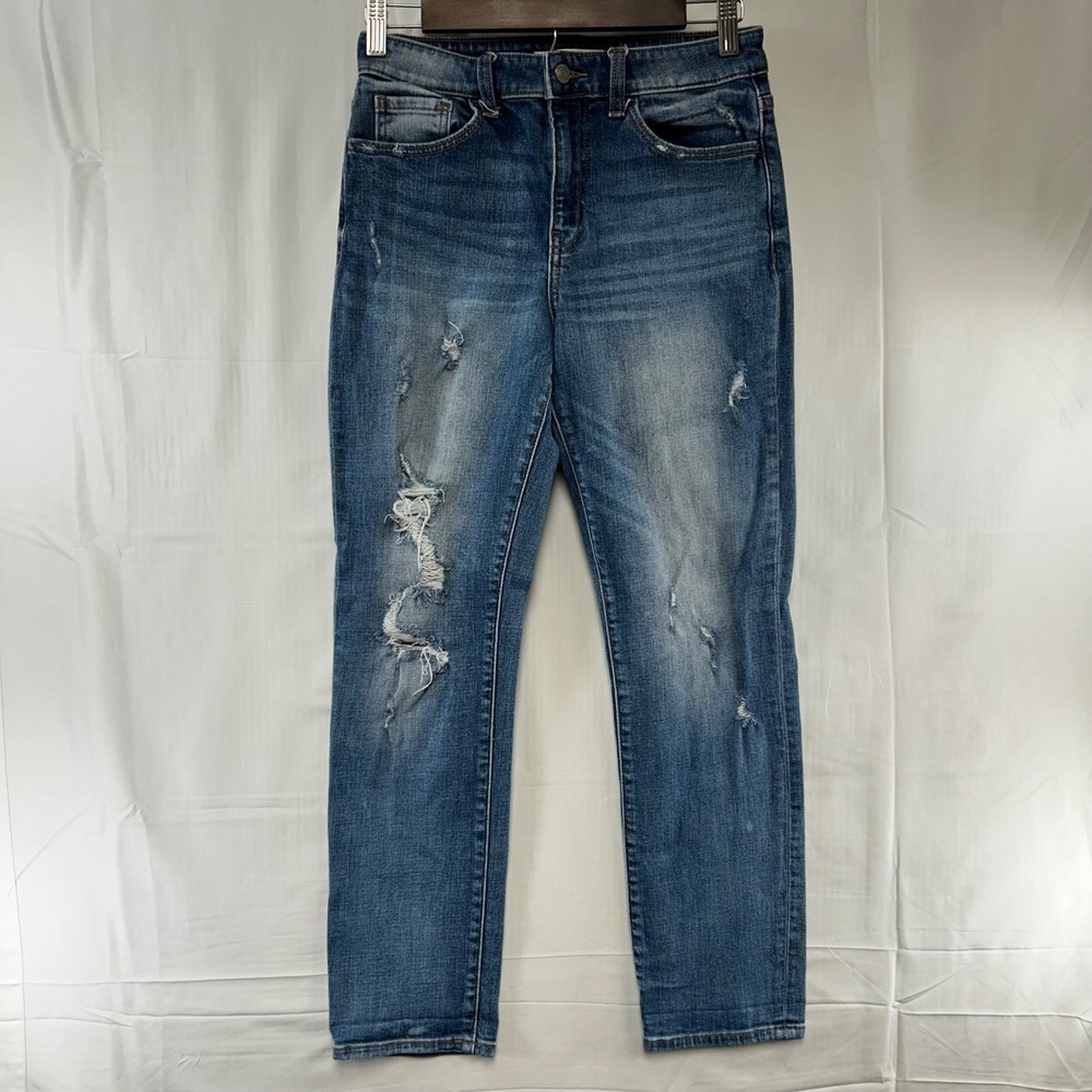 Willow + Root Everyday Jeans Women 27 Blue Distressed Slim Straight WR620A
